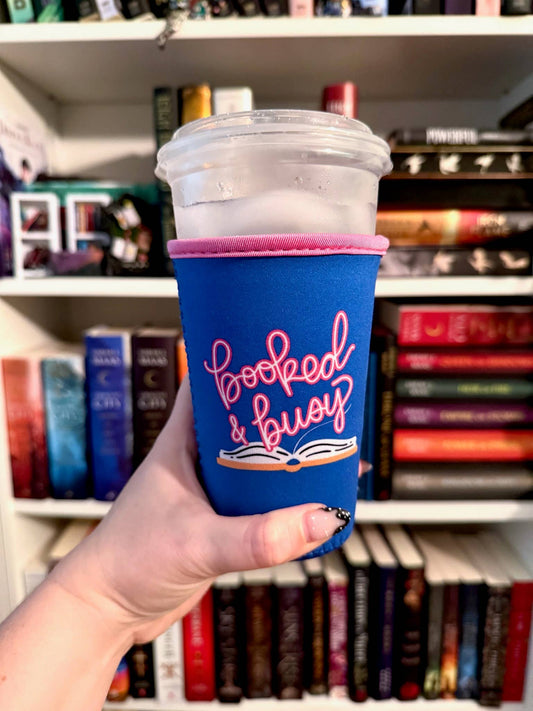 Booked & Busy Iced Coffee Drink Sleeve- Medium