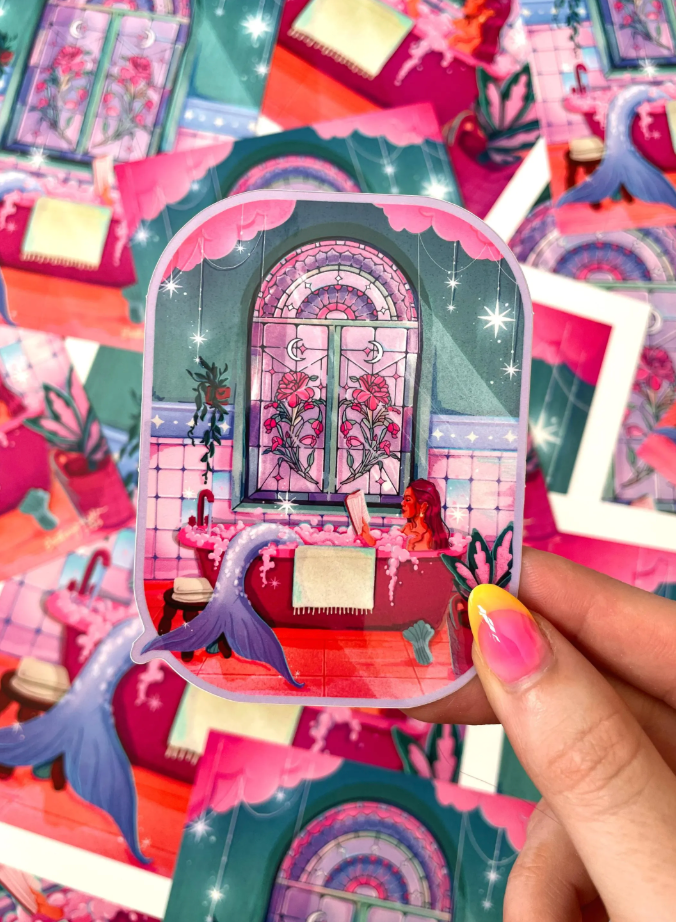 Mermaid's Bath Sticker