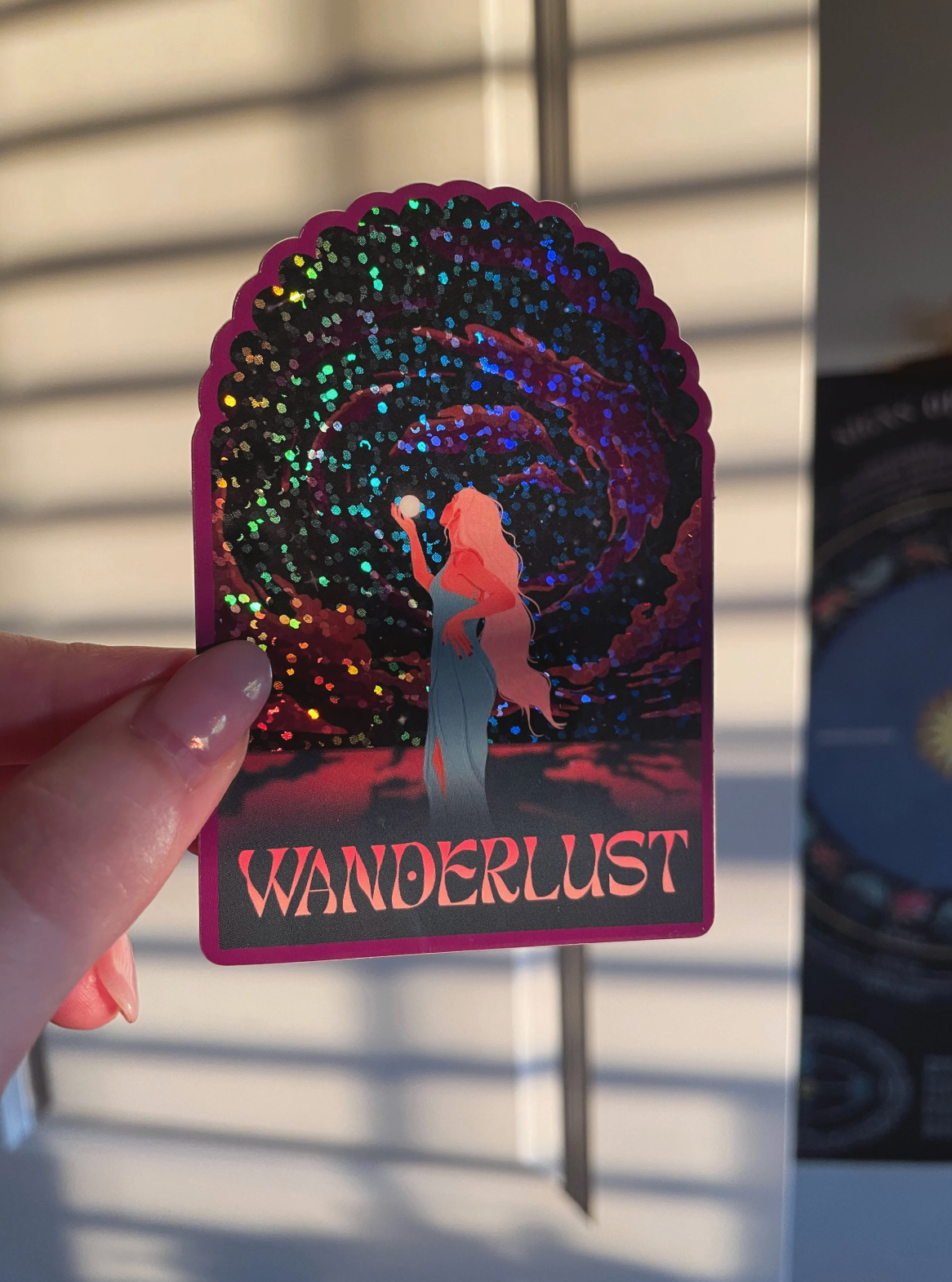 Wanderlust Glitter Sticker
