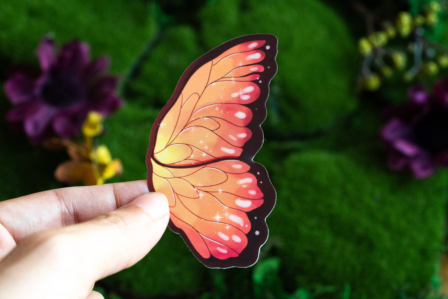 Monarch Glimmer Wing Sticker Vinyl Sticker | Bookish Sticker