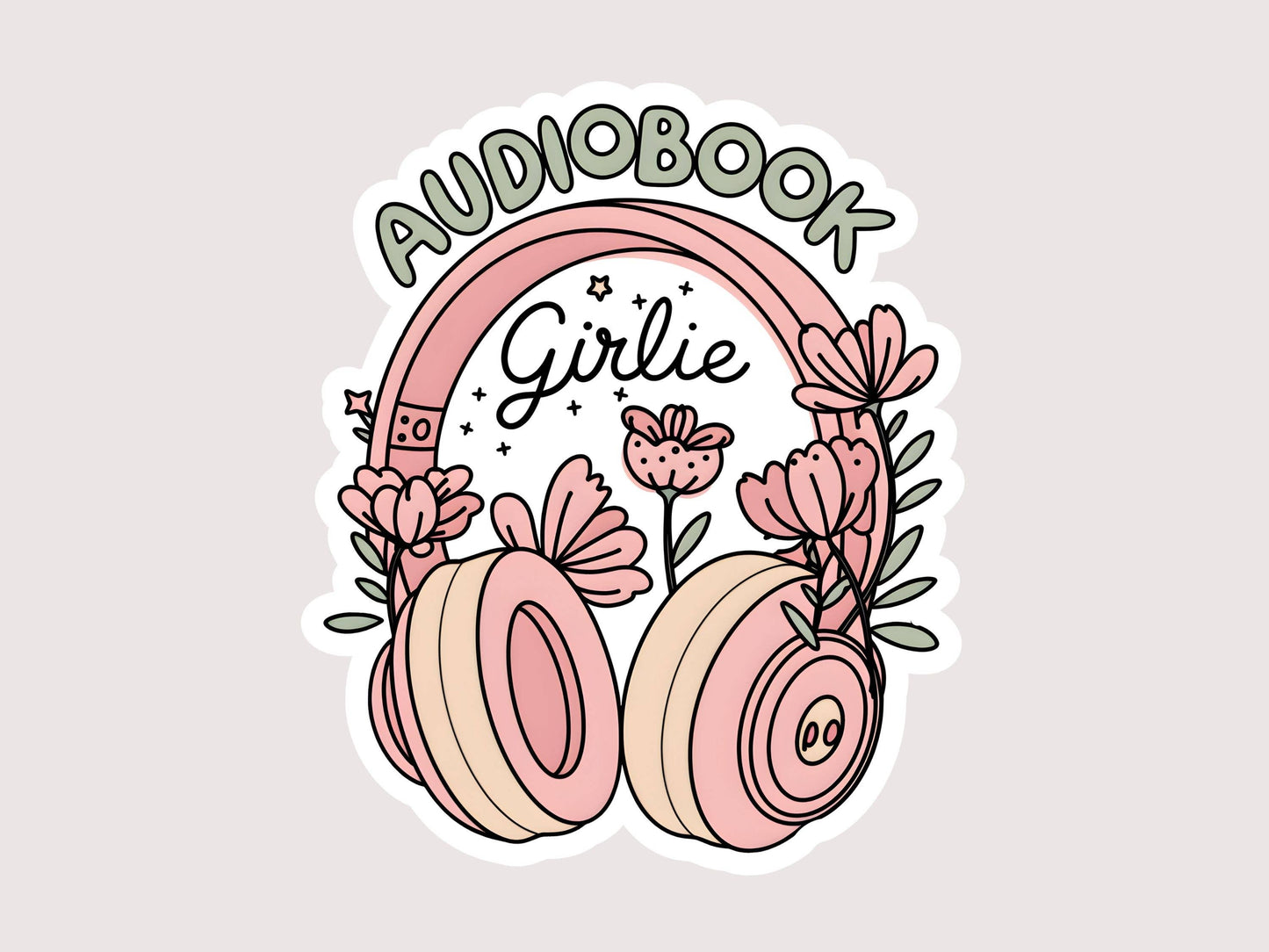 Audio Book Girlie Sticker