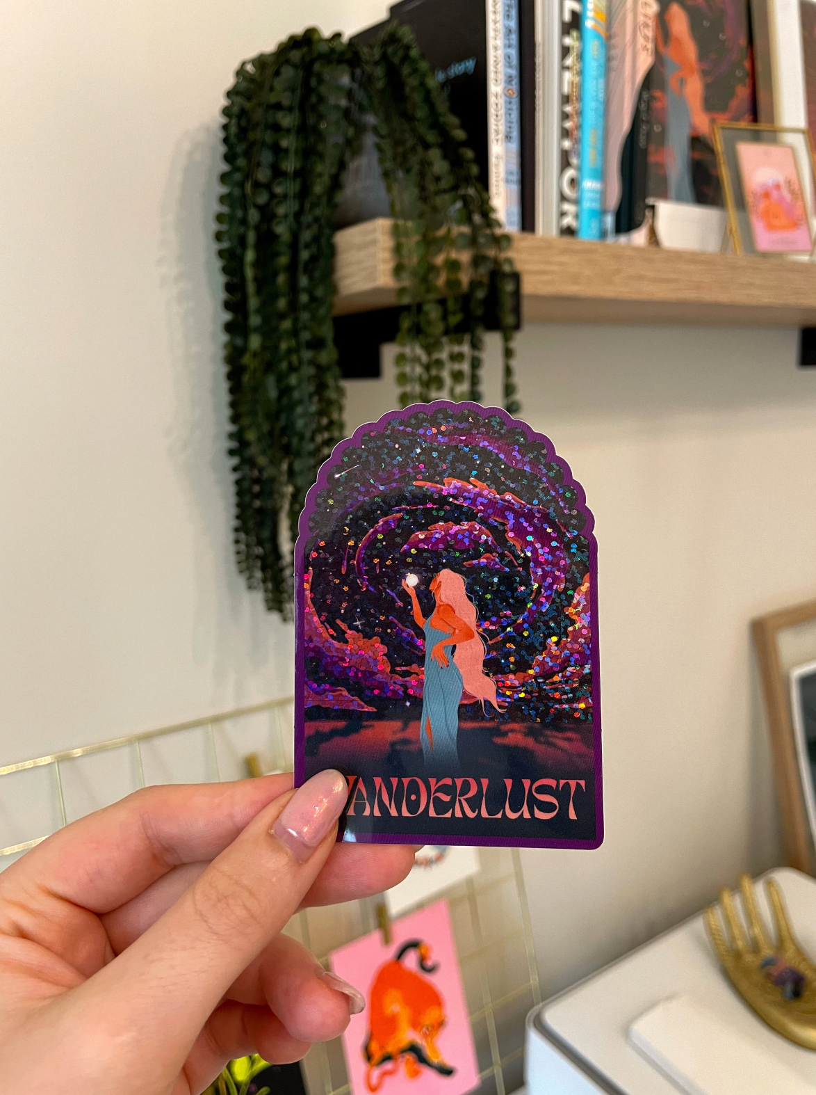 Wanderlust Glitter Sticker