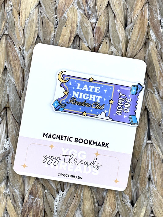 Late Night Readers Club Ticket | Magnetic Bookmark