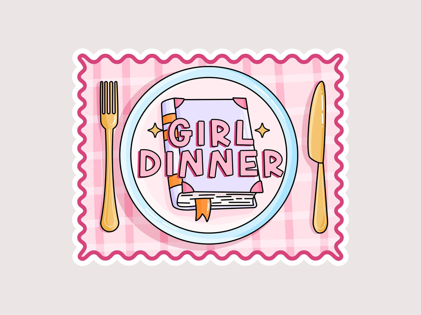 Girl Dinner Sticker