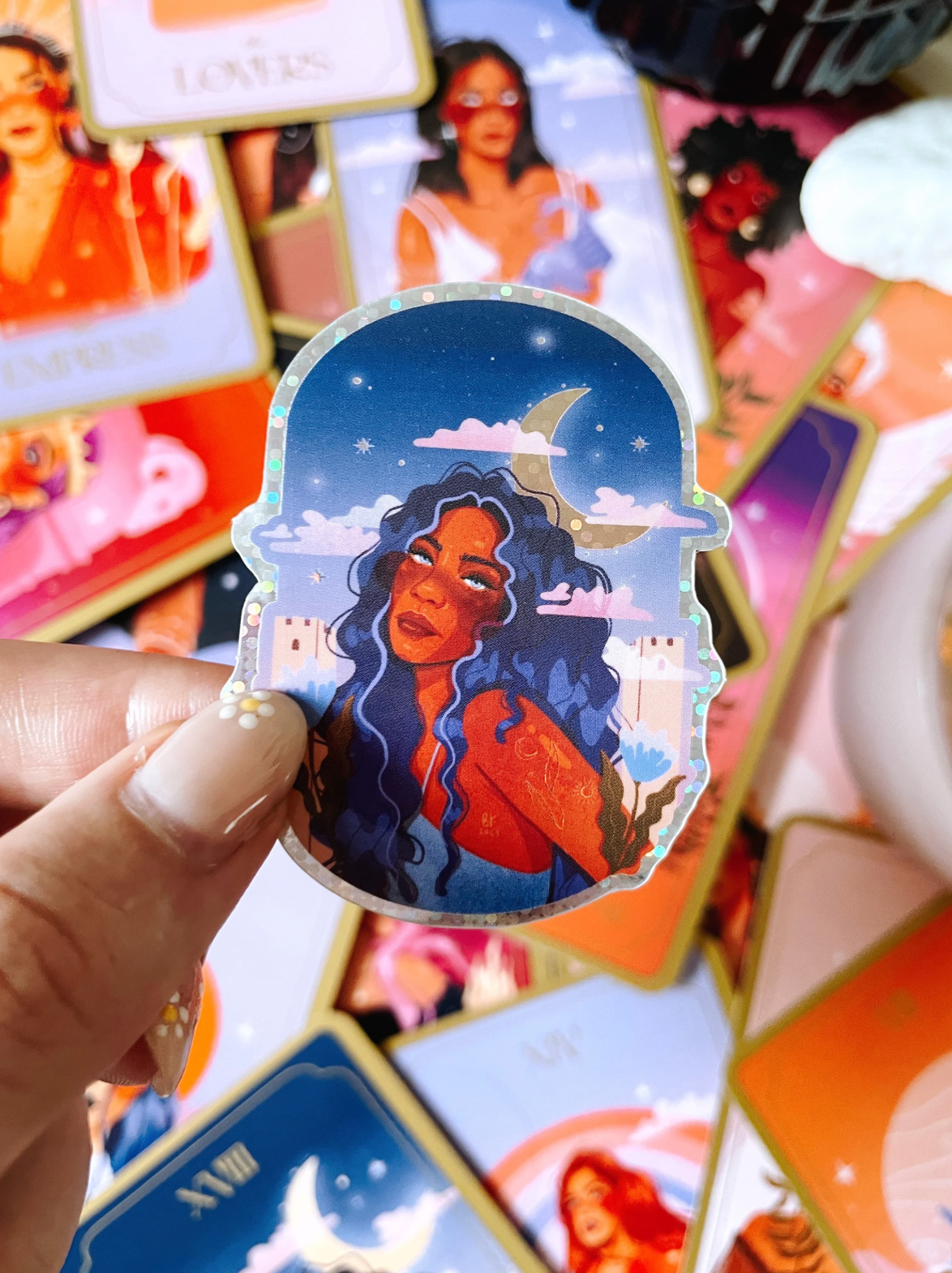 The Moon Glitter Sticker