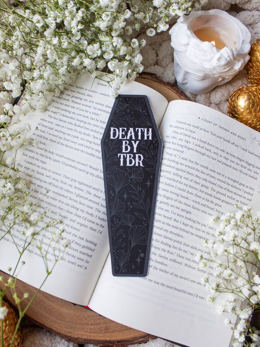 Death By TBR Halloween Coffin Die Cut Bookmark | Soft Touch