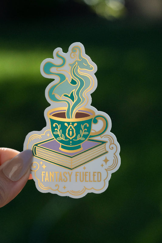 Fantasy Fueled Vinyl Sticker- Bookish Kindle Sticker