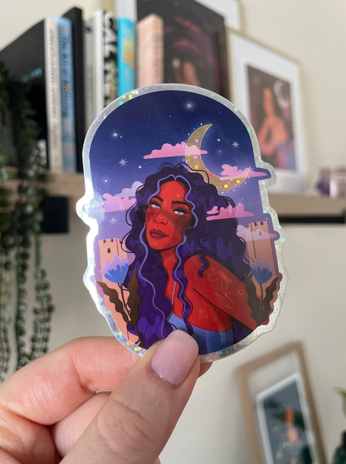 The Moon Glitter Sticker