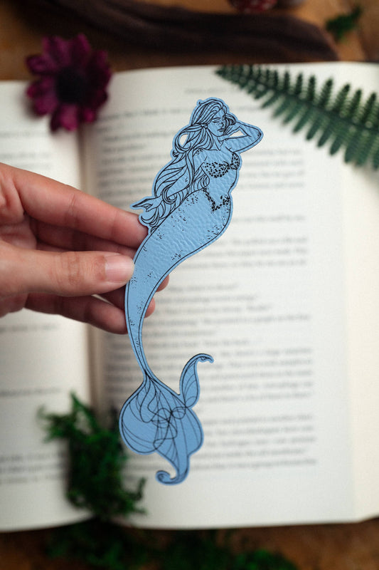 Enchanted Mermaid Faux Leather Bookmark