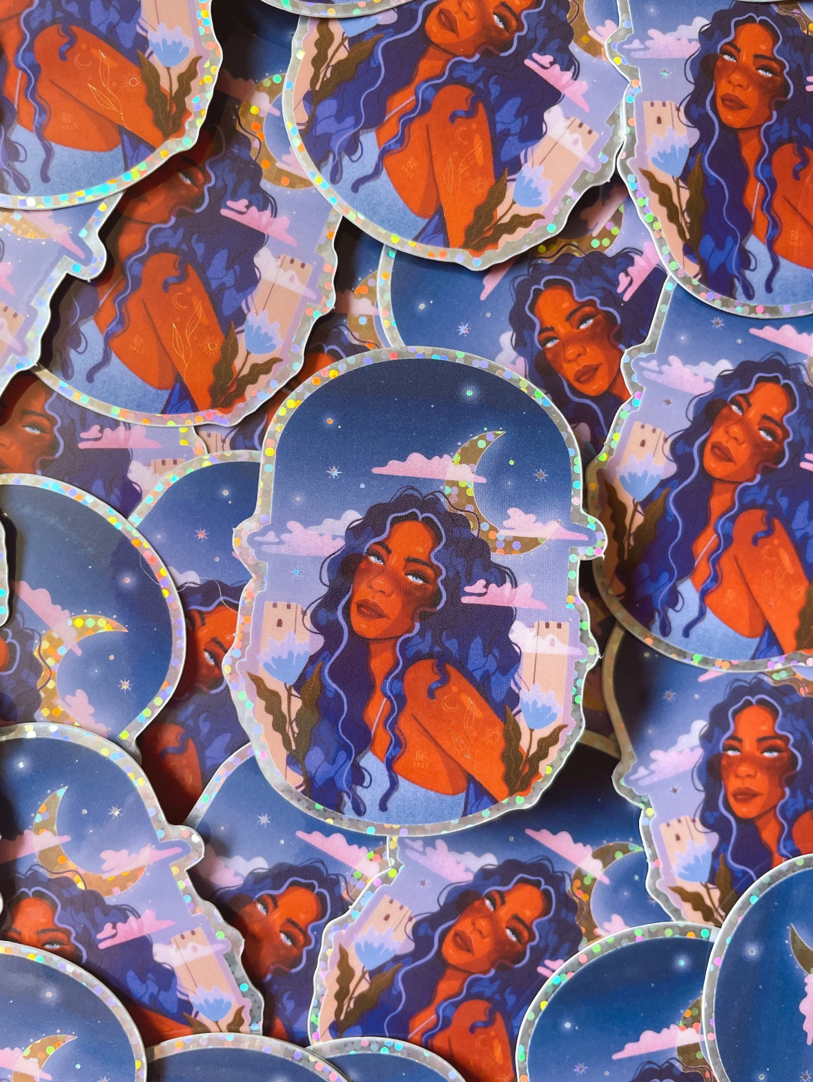 The Moon Glitter Sticker